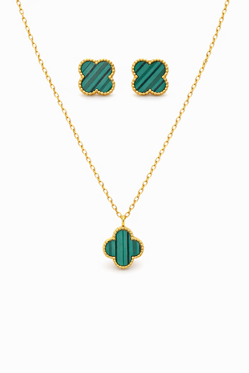 Emerald Clover Jewelry Set