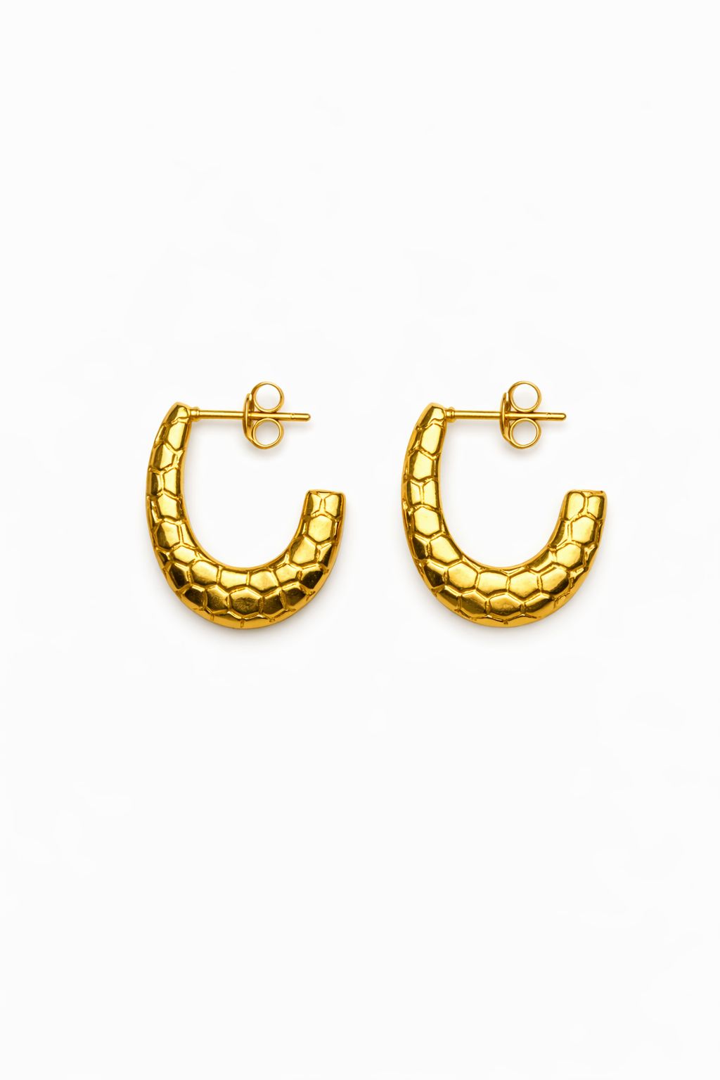 Honeycomb Gold Hoops